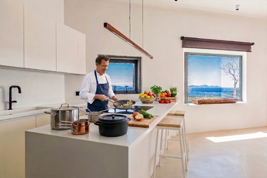 Private chef preparing a meal at the villa