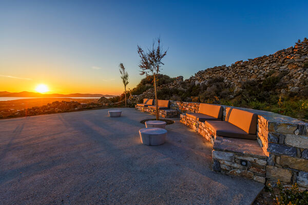 Sunset over the Aegean from the Belvedere terrace