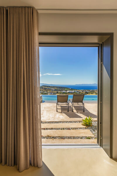 Sea view from the bedroom terrace doorway