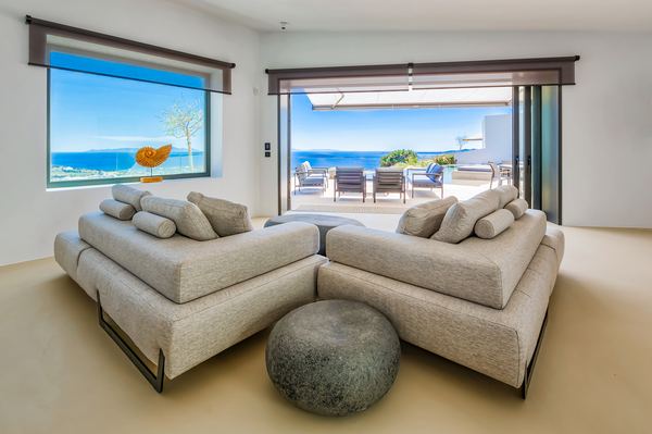 Living room with sea view