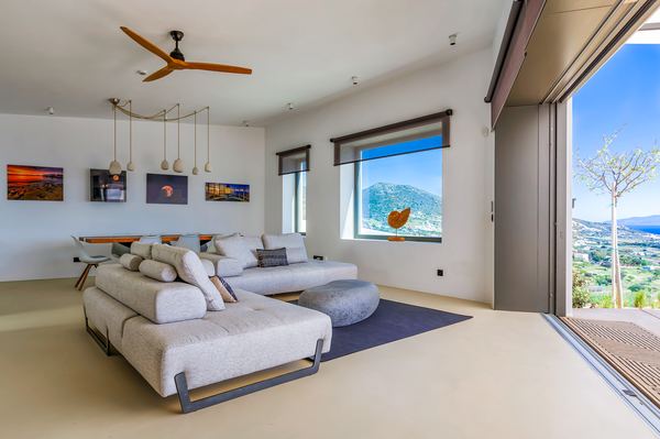 Living room seating area with sea view