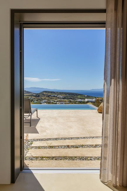 Bedroom terrace opening onto the pool deck