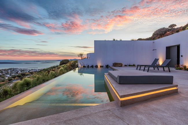 Infinity pool at sunset